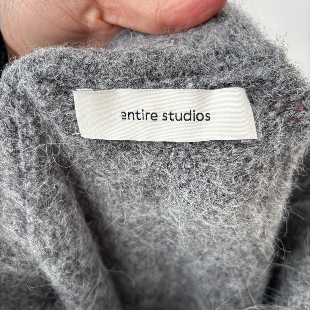 Entire Studios Alpaca Blend Fuzzy Maxi Skirt | Gray Minimalist Knit | Size M - Picture 9 of 11